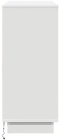 Sideboard com LED Branco 90x32x75 cm em Madeira Compensada