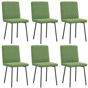 Cadeiras de jantar 6 pcs veludo verde-claro