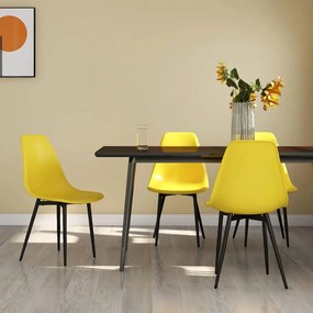 vidaXL Cadeiras de jantar 4 pcs PP amarelo