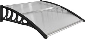 Outsunny Marquise de Proteção para Portas e Janelas 103x96,5 cm com Painéis de Policarbonato e Barras de Alumínio Transparente | Aosom Portugal