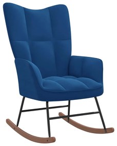 Cadeira de baloiço veludo azul