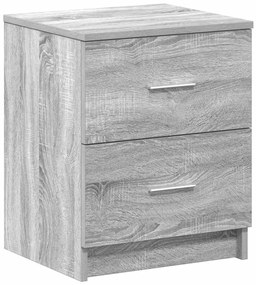 Mesas cabeceira 2pcs com 2gavetas 40x36x50 cm cinzento sonoma
