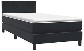 Cama com molas/colchão 80x220 cm veludo preto