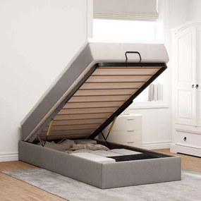 vidaXL Estrutura de cama otomana com colchão tecido cinzento 90x190cm