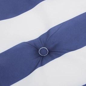 Almofadões cadeira encosto baixo 4pcs tecido riscas azul/branco