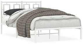 vidaXL Estrutura de cama com cabeceira 120x200 cm metal branco