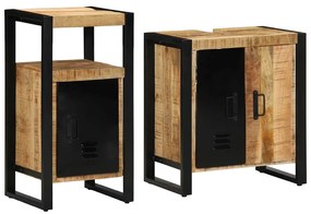 vidaXL Conjunto de Móveis para Banheiro 2 pcs Madeira de manga maciça