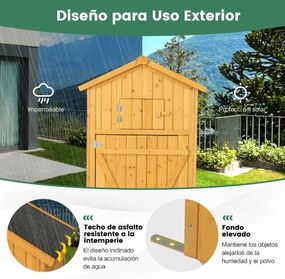 Abrigo armário de arrumação exterior para jardim Porta com fechadura Mesa dobrável Ganchos Organizador de ferramentas 75 x 50 x 180,5 cm