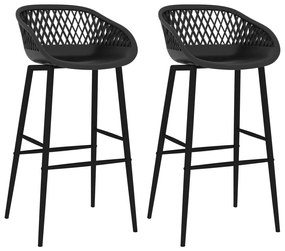 vidaXL Cadeiras de bar 2 pcs preto