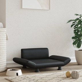 vidaXL Cama para cães 70x45x28 cm couro artificial preto