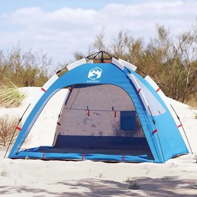vidaXL Tenda praia 2 pessoas libertação rápida impermeável azul ciano