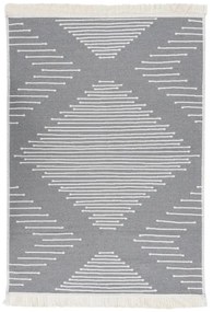 340133 vidaXL Tapete 160x230 cm algodão cinzento-escuro