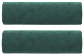 Sofá 2 lug. c/ almofadas decorativas 120 cm veludo verde-escuro