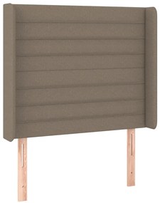 Cama box spring + colchão/LED 90x200cm tecido cinza-acastanhado