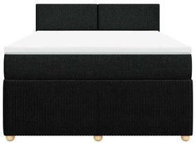 Cama com molas/colchão 160x200 cm tecido preto