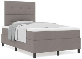 Cama Box Spring com Colchão Taupe 120x200 cm de Tecido