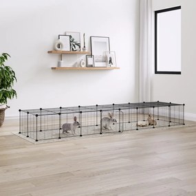 vidaXL Gaiola p/ animais de 36 painéis c/ porta 35x35 cm aço preto