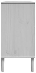 Aparador SENJA aspeto de vime 112x40x80 cm pinho maciço branco