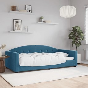 Sofá-cama 100x200 cm veludo azul