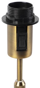 Candeeiro de Mesa Bronze com Abajur Oval de Veludo Verde 35cm - Parte Moderno,Clássico / Antigo