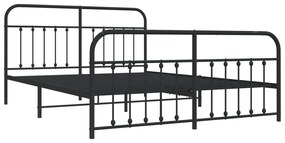Estrutura de cama sem colchão com pés 180x200 cm preto