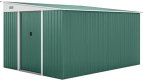 Outsunny Abrigo de Jardim 8,9 m² 280x345x201 cm Abrigo de Exterior de Aço para Armazenamento com Portas e 2 Janelas Verde | Aosom Portugal