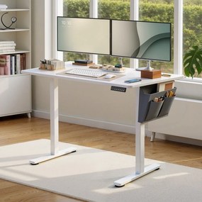 Secretária eletrica com altura ajustável  60 x 140 x (72-120) cm Branco 