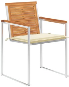 Cadeiras de jardim c/ almofadões 4 pcs madeira de acácia maciça