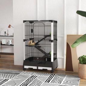 PawHut Gaiola para Animais Pequenos com Rodas 114x75x50 cm Gaiola para