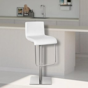 Banco de bar Limon em couro sintético 39 x 80-103 x 46 cm Branco
