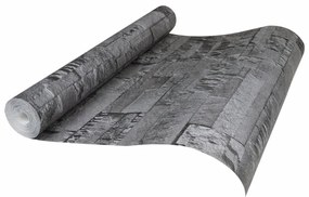 Papel parede 3D c/ aspeto de pedra 10x0,53 m não-tecido preto