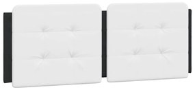 Estrutura cama c/ luzes LED 120x200cm couro artif. preto/branco
