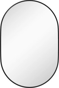 HOMCOM Espelho Casa de Banho Ovalado 60x90 cm Espelho Decorativo de Parede com Estrutura de Alumínio para Sala Corredor Preto | Aosom Portugal