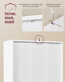 Estante com 5 prateleiras e porta, 60 x 24 x 145,9 cm Branco
