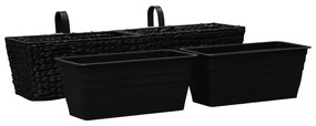 Floreiras de pendurar 2 pcs jacinto de água preto