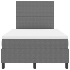 Cama Box Spring com Colchão Cinza Claro 120x200 cm Tecido de Corduroy