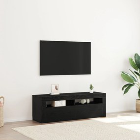 Estante para TV vidaXL com LED Carvalho Preto 120x35x40 cm Madeira de