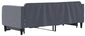 Sofá-cama com gavetão 90x200 cm veludo cinzento-escuro