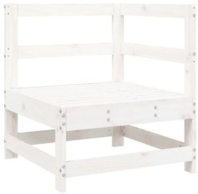 8 pcs conjunto sofás de jardim pinho maciço branco