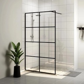 151034 vidaXL Divisória de chuveiro c/ vidro transparente ESG 90x195 cm preto