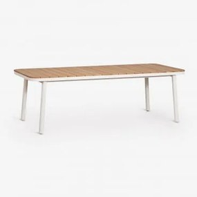 Mesa De Jardim Retangular Extensível Em Alumínio Mareiran 240-300x100 Cm Gardénia Branco - Sklum