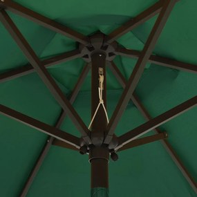 Guarda-sol de jardim com luzes LED 200x211 cm alumínio verde