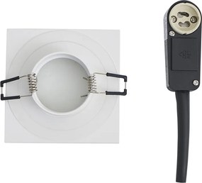 Conjunto de 6 focos embutidos modernos brancos quadrados IP44 - Qure