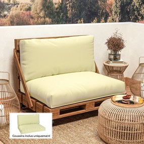 Almofadas para paletes (NÂO INCLUIDAS) de exterior, 2 lugares, almofadas de assento para paletes Euro, laváveis, 120 x 80 cm e 120 x 45 cm, bege