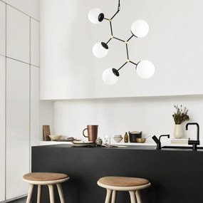 Candeeiro de Teto Damar – Preto e Branco – 75 x 15 cm