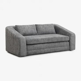 Sofá Cama Dalila De 2 Lugares Em Tecido Bouclé Bouclé Antracite Cinzento - Sklum
