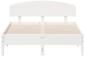 Cama sem colchão 120x190 cm madeira de pinho maciça branco