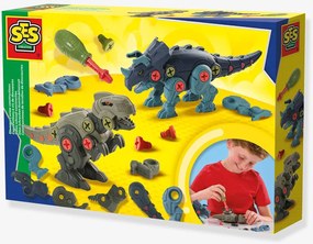 Conjunto de construção de dinossauro com chave de fendas SES Creative multicolor