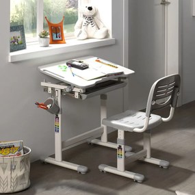 442702 Vipack Secretária infantil ajus. Comfortline 201 +cadeira cinza/branco