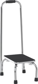 Degrau com barra de apoio para idosos 43  x 31  x 86,5 cm- degrau de segurança - Degrau de acesso à banheira Aço galvanizado cinzento metalizado, pret